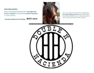 Double H Hacienda 2 night casita stay for up to 4 people and 2 hour equine experience for 2 people. Tucson, AZ